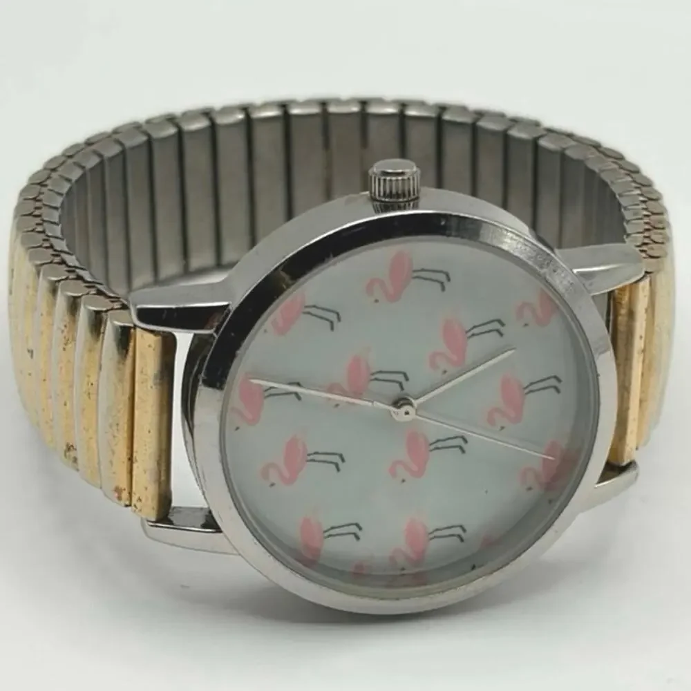 Silver & Gold Flamingo Watch